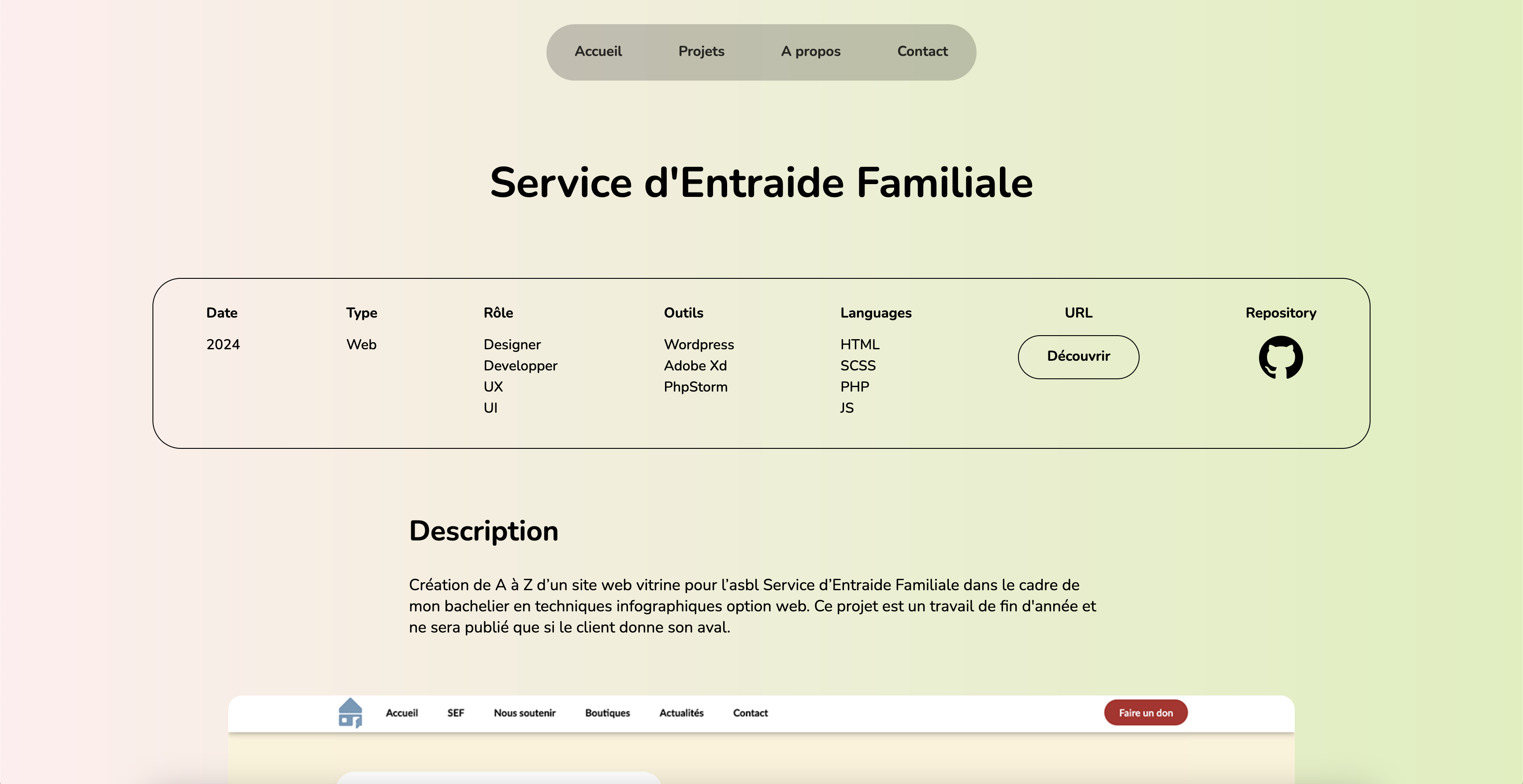 image du projet web